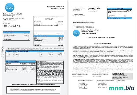 Ukraina Icard Bank wyciąg z kredytu hipotecznego w formatach Word i PDF 1-2